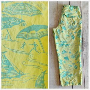 Liz Claiborne tropical beach print capris pant 2P